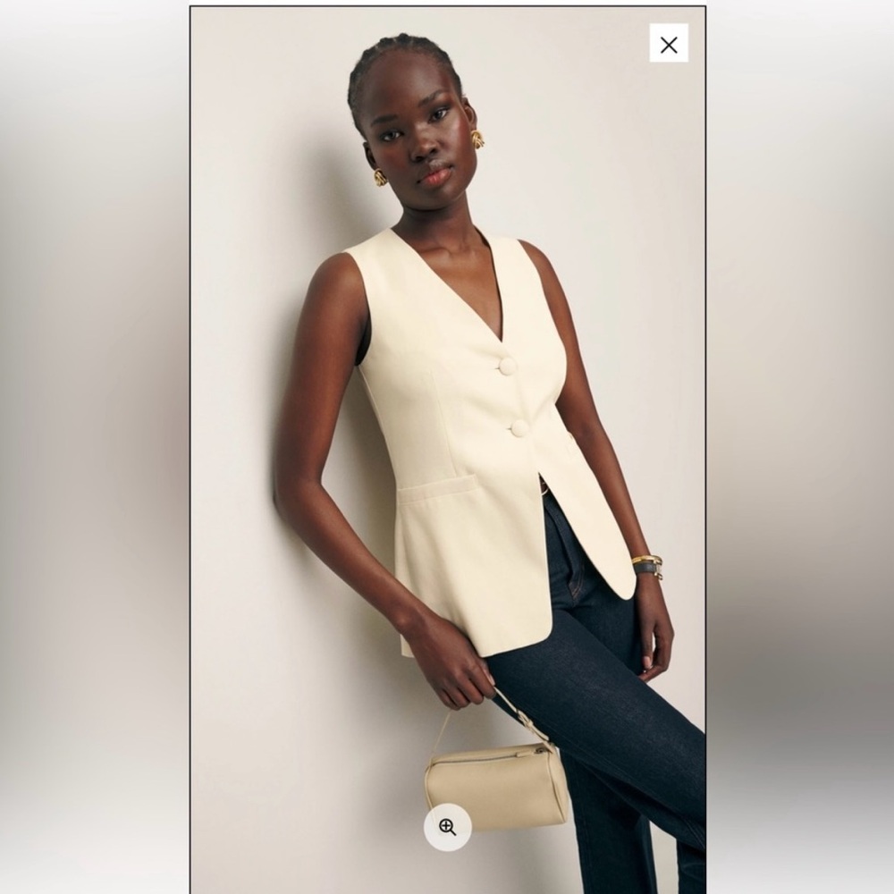 Reformation Casey Vest Cream
